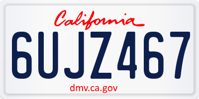 CA license plate 6UJZ467