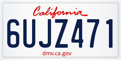 CA license plate 6UJZ471