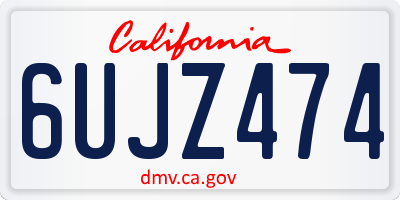 CA license plate 6UJZ474