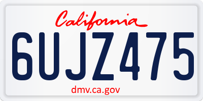 CA license plate 6UJZ475