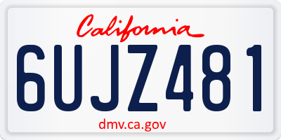 CA license plate 6UJZ481