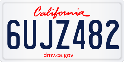 CA license plate 6UJZ482