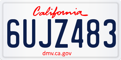 CA license plate 6UJZ483
