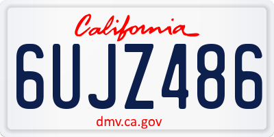 CA license plate 6UJZ486