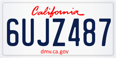 CA license plate 6UJZ487