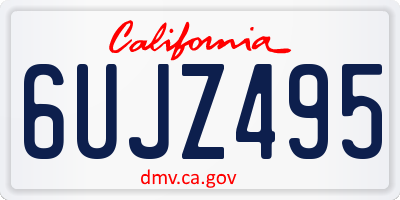 CA license plate 6UJZ495