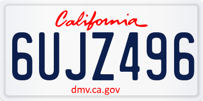 CA license plate 6UJZ496