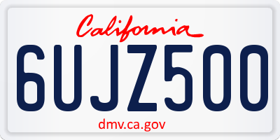 CA license plate 6UJZ500