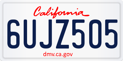 CA license plate 6UJZ505