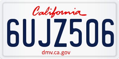 CA license plate 6UJZ506