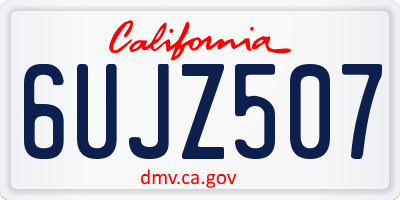 CA license plate 6UJZ507