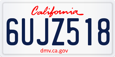CA license plate 6UJZ518