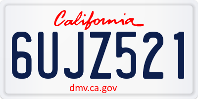 CA license plate 6UJZ521