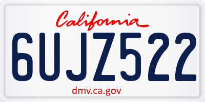 CA license plate 6UJZ522