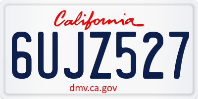 CA license plate 6UJZ527