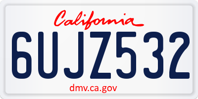 CA license plate 6UJZ532
