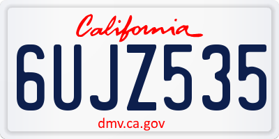 CA license plate 6UJZ535