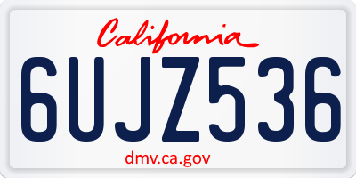 CA license plate 6UJZ536