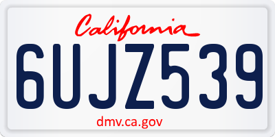 CA license plate 6UJZ539