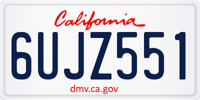 CA license plate 6UJZ551