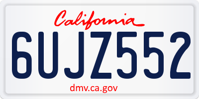 CA license plate 6UJZ552