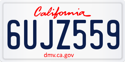 CA license plate 6UJZ559