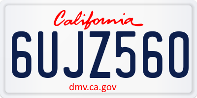 CA license plate 6UJZ560