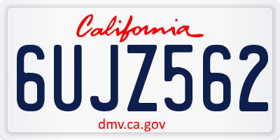 CA license plate 6UJZ562