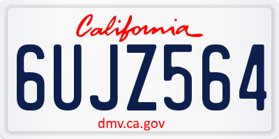 CA license plate 6UJZ564