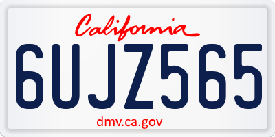 CA license plate 6UJZ565