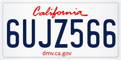 CA license plate 6UJZ566