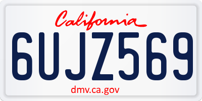 CA license plate 6UJZ569