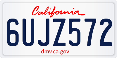 CA license plate 6UJZ572