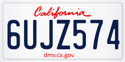 CA license plate 6UJZ574