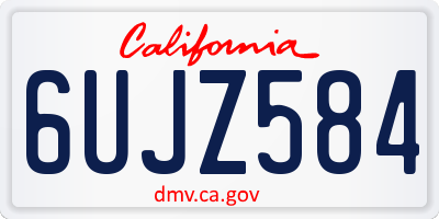 CA license plate 6UJZ584