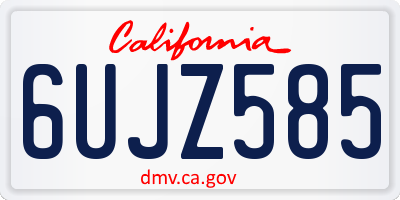 CA license plate 6UJZ585