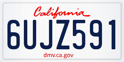 CA license plate 6UJZ591
