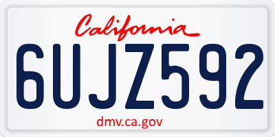 CA license plate 6UJZ592