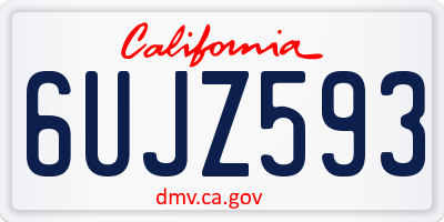 CA license plate 6UJZ593