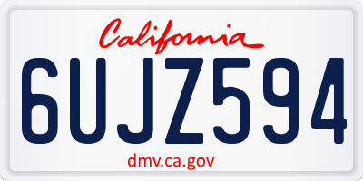 CA license plate 6UJZ594