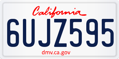 CA license plate 6UJZ595