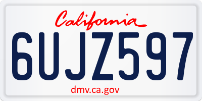 CA license plate 6UJZ597