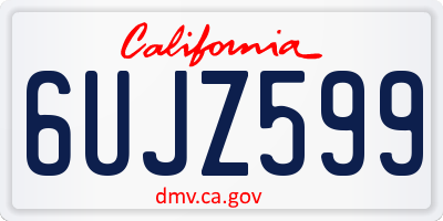 CA license plate 6UJZ599