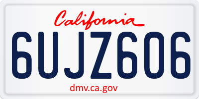 CA license plate 6UJZ606