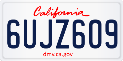 CA license plate 6UJZ609