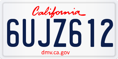 CA license plate 6UJZ612