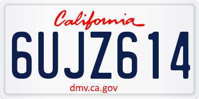 CA license plate 6UJZ614