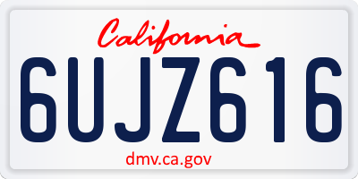 CA license plate 6UJZ616