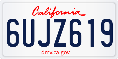 CA license plate 6UJZ619