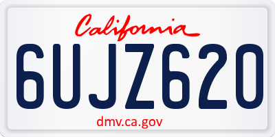 CA license plate 6UJZ620